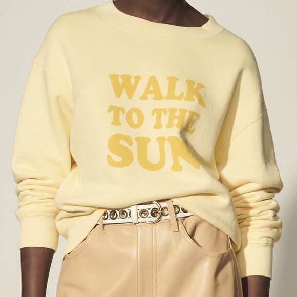 π» Sandro π» Cotton sweatshirt with Lettering "Walk To The Sun", 2 (Medium) - Picture 2 of 10